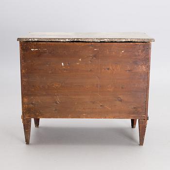 EN SKRIVBYRÅ, av Carl Lindborg, gustaviansk, 1700-talets slut, signerad, samt med snickarämbetets stämpel.