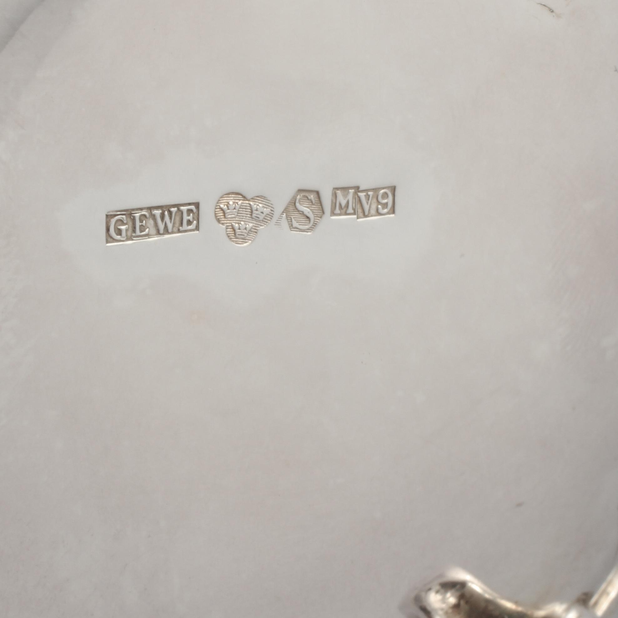 KAFFEKANNA, silver, rokokostil, GEWE, 1971, vikt 980 gram.