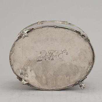 A Swedish early 19th century silver sugar-casket, mark of Petter Adolf Sjöberg, Stockholm 1812.