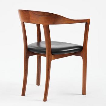 Ole Wanscher, a rosewood armchair, cabinetmaker A.J. Iversen, Denmark, 1950s-60s.