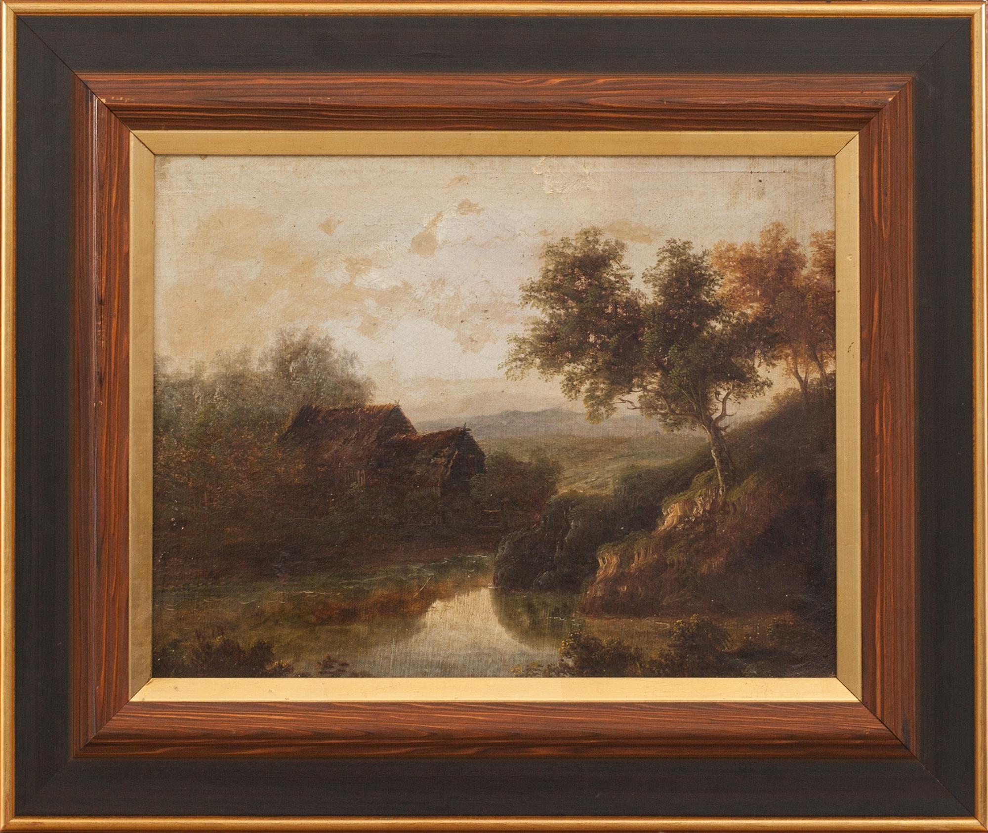 OKÄND KONSTNÄR, olja på duk, bär signatur, troligen England. 1800-tal.