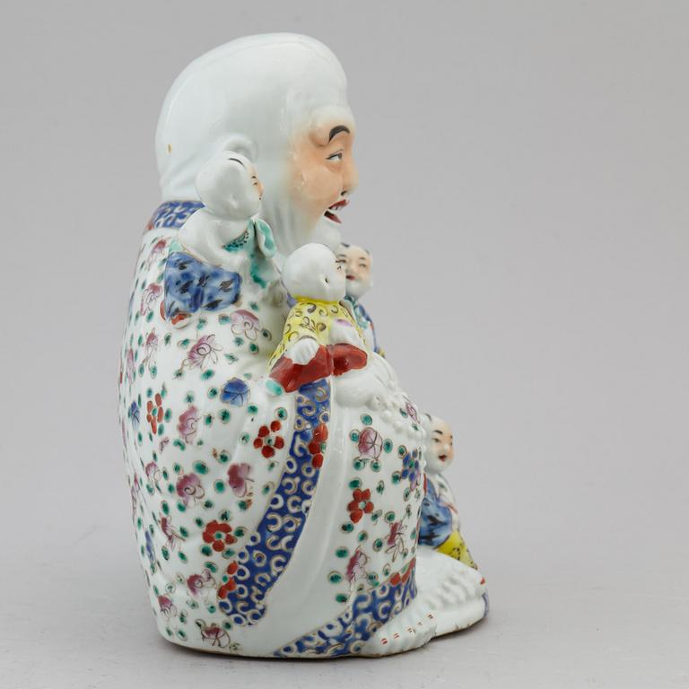 A large Chinese famille rose buddha, 20th century.