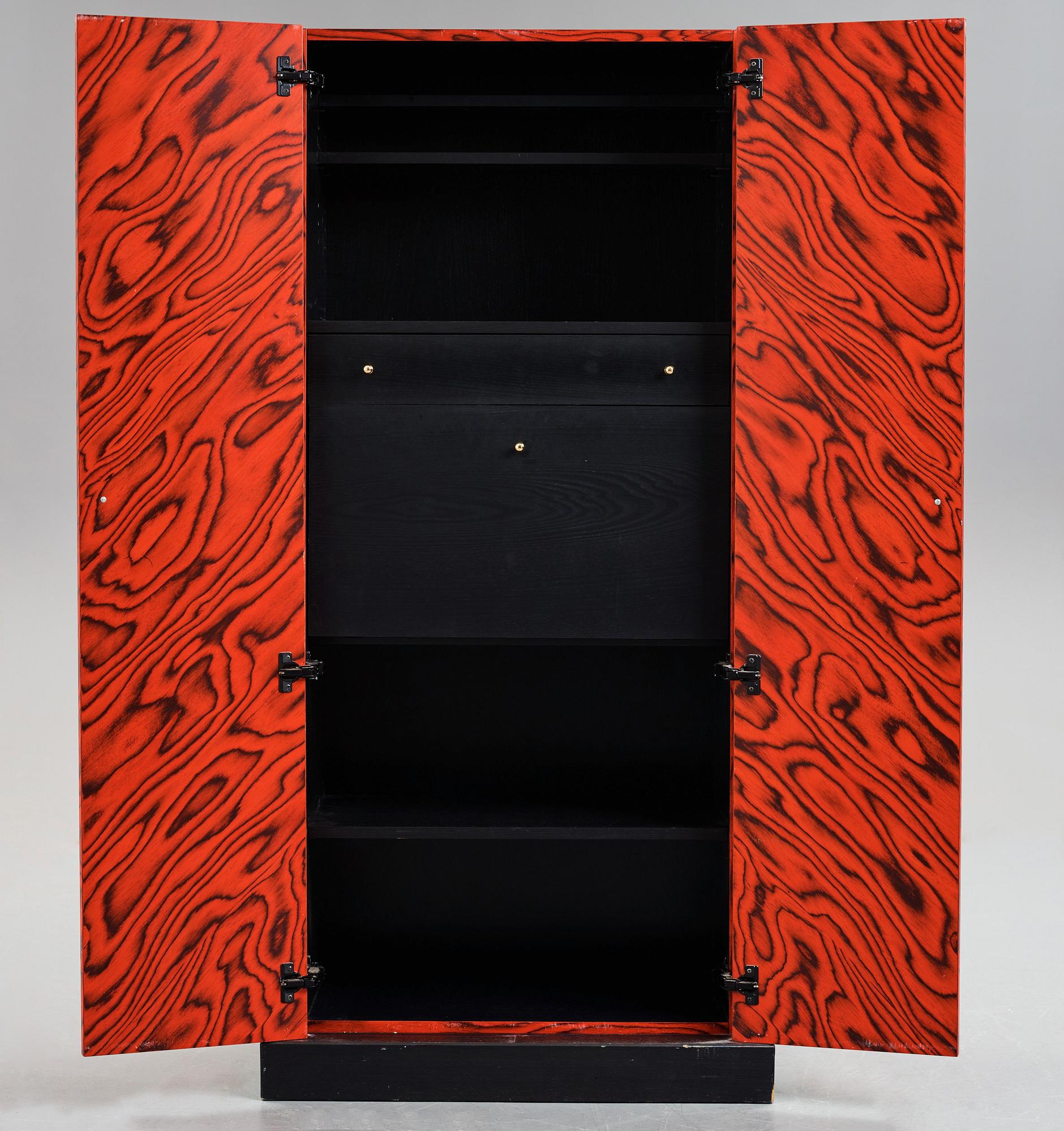 Ettore Sottsass, a red and black lacquered "Nairobi" cabinet by Zanotta, Italy, post 1989.