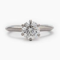 Tiffany & Co, a platinum ring with a brilliant-cut diamond 1.53 ct. With certificate.