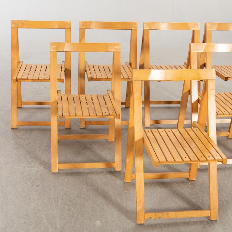 Aldo Jacober, 7 folding chairs for Bazzani, Italy 1970s.