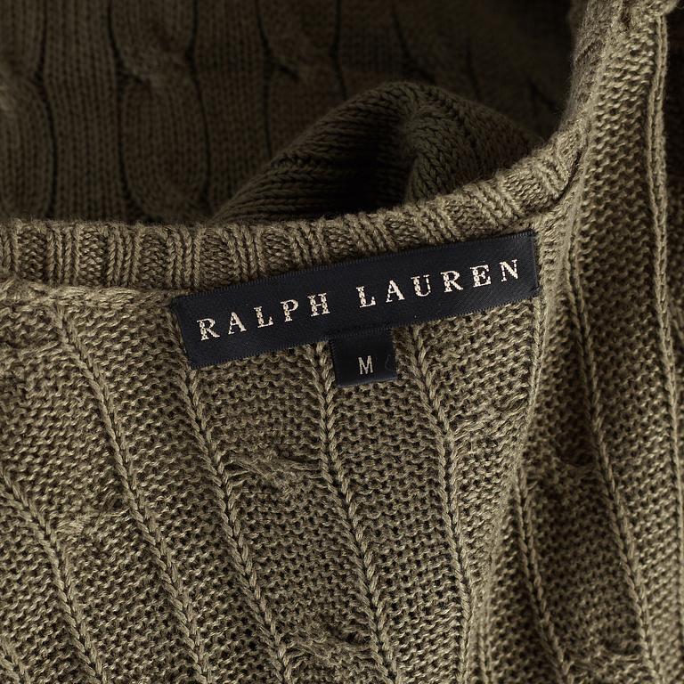 A knitten dress with long cardigan by Ralph Lauren.