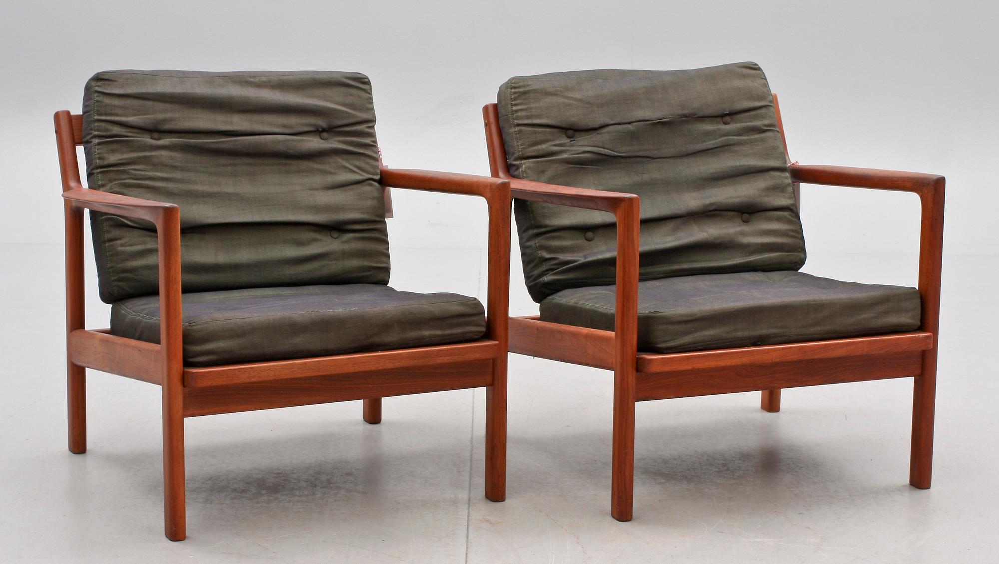 FÅTÖLJER, ett par, design Karl-Erik Ekselius för JOC möbler, 1960-tal.