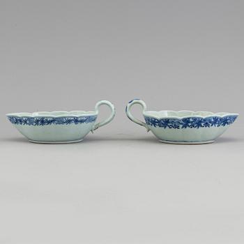 SÅSSNIPOR, ett par, kompaniporslin, Kina, Qingdynastin, Qianlong (1736-95).