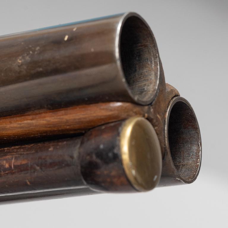 Flintlock rifle, double-barrel "wender" by Philippe de Sellier (1676-1740).