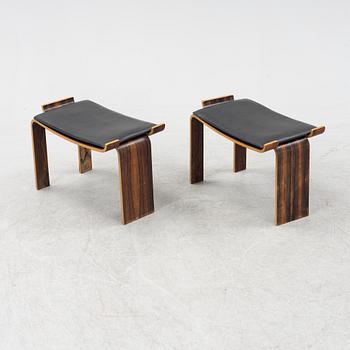 Sven Kai Larsen, a pair of rosewood veneered 'Museum-pallen' stools, 1960's/70's.