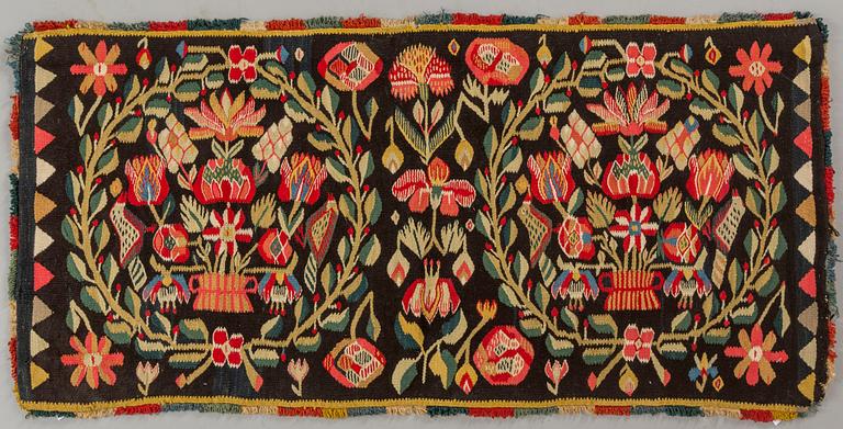 CARRIAGE CUSHION, tapestry weave, southern Scania Sweden, late 19th century.
