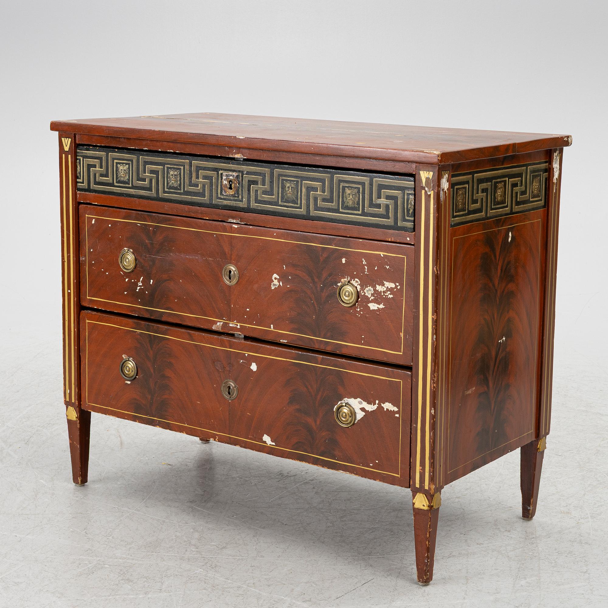 A late Gustavian commode from J. N. Asplinds workshop in Falun (1785-1820).