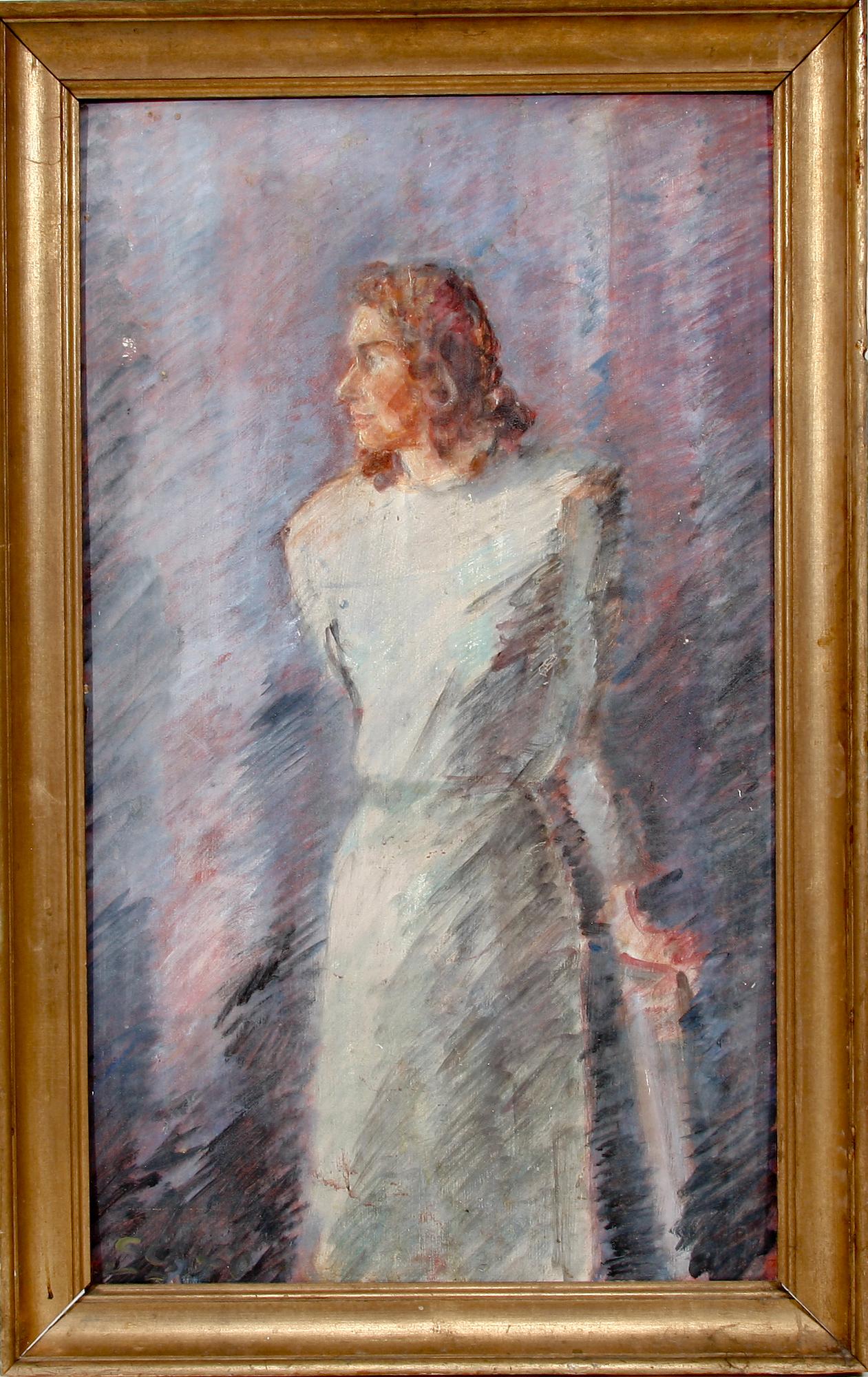 OKÄND KONSTNÄR, olja på pannå. 1900-talets första hälft.