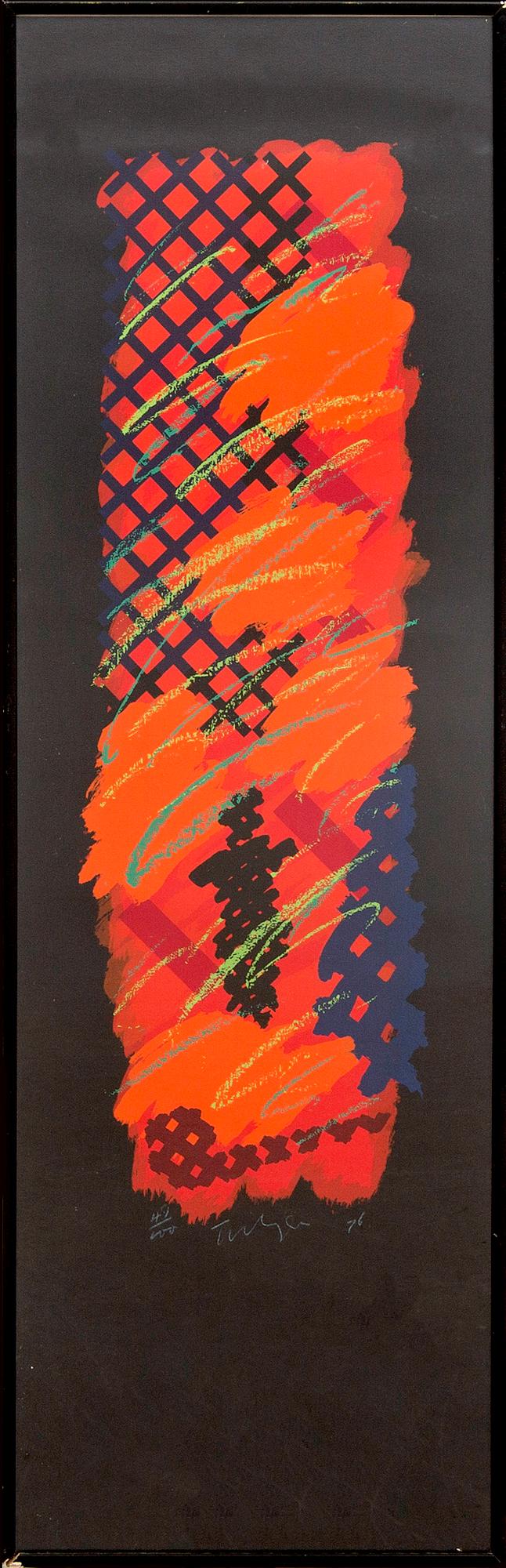 William Tillyer, silk screen print signerat 76 47/100.