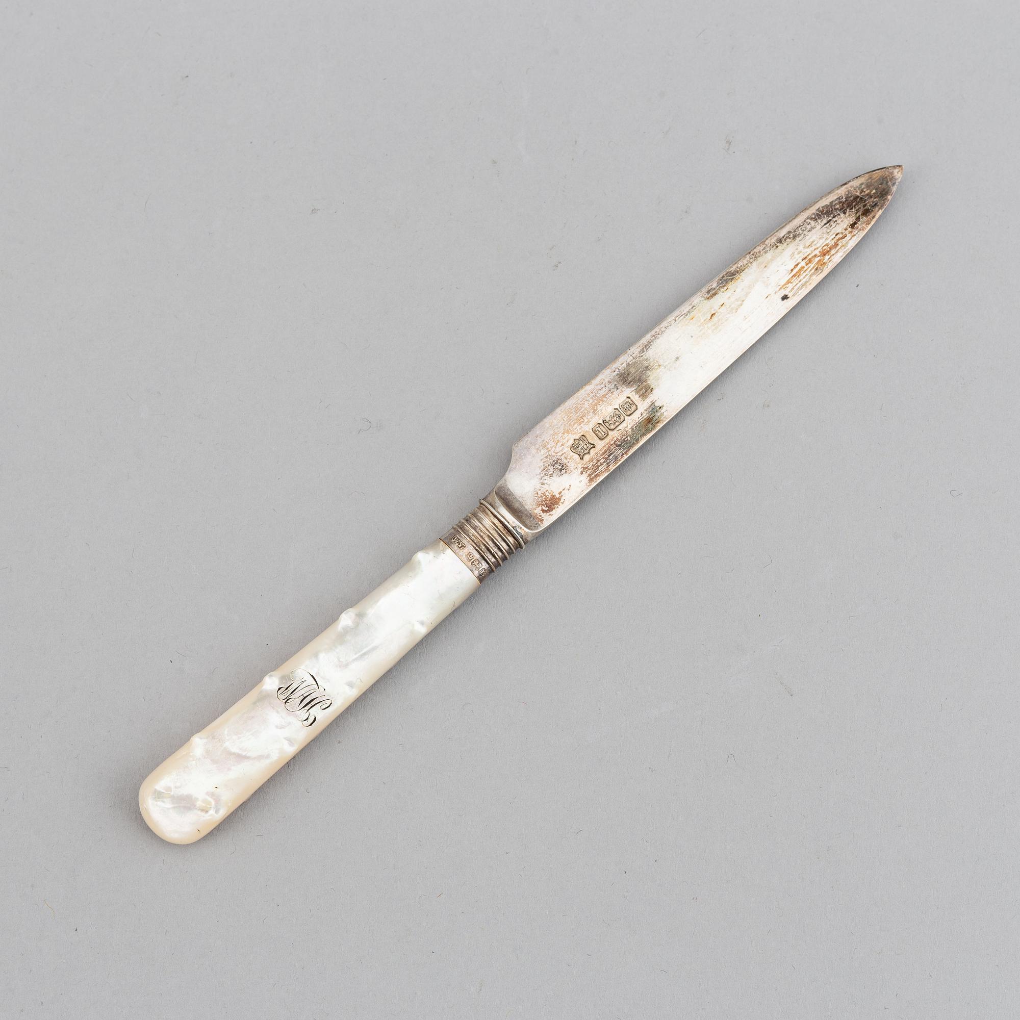 BESTICK, 24 delar, silver och pärlemor, Sheffield 1903.