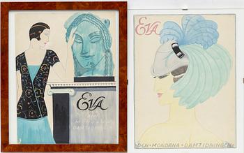 Wilhelm Kåge, Two esigns for magazine covers for "Eva".