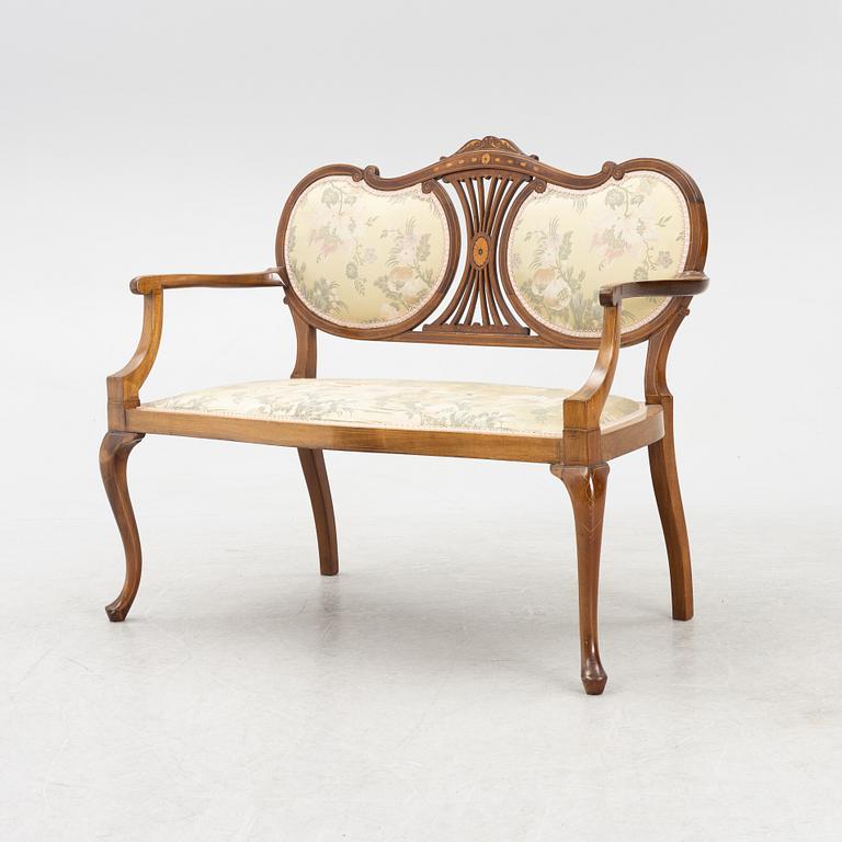 An Art Nouveau sofa, circa 1900.