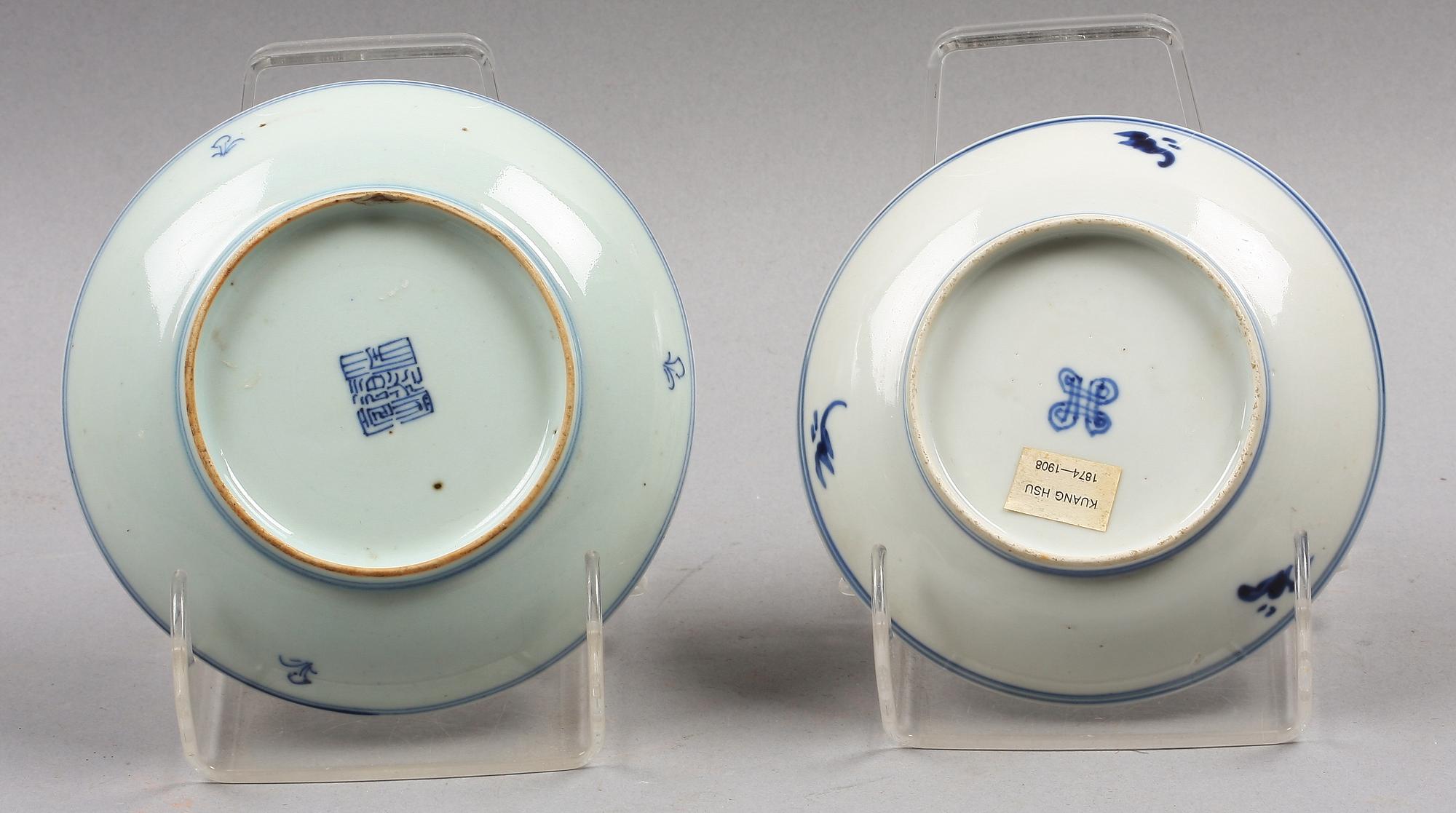 FAT, 2 st, porslin, sekelskiftet 1900, Kina.
