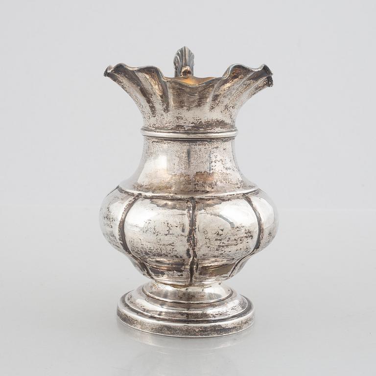 A Swedish Silver Creamer, mark of Gustaf Möllenborg, Stockholm 1841.