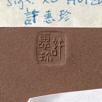 A 'bell' yixing teapot, China, 1980s.