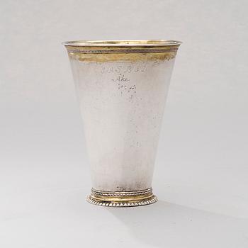 A BEAKER, silver, Stockholm 1713, Rudolf Wittkopf 1687-1722, weight 190 g.