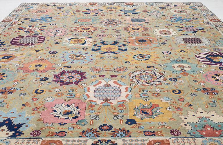 Matta, antik "PETAG" Täbris, Norvästra Iran, signerad, ca 386 x 295 cm.