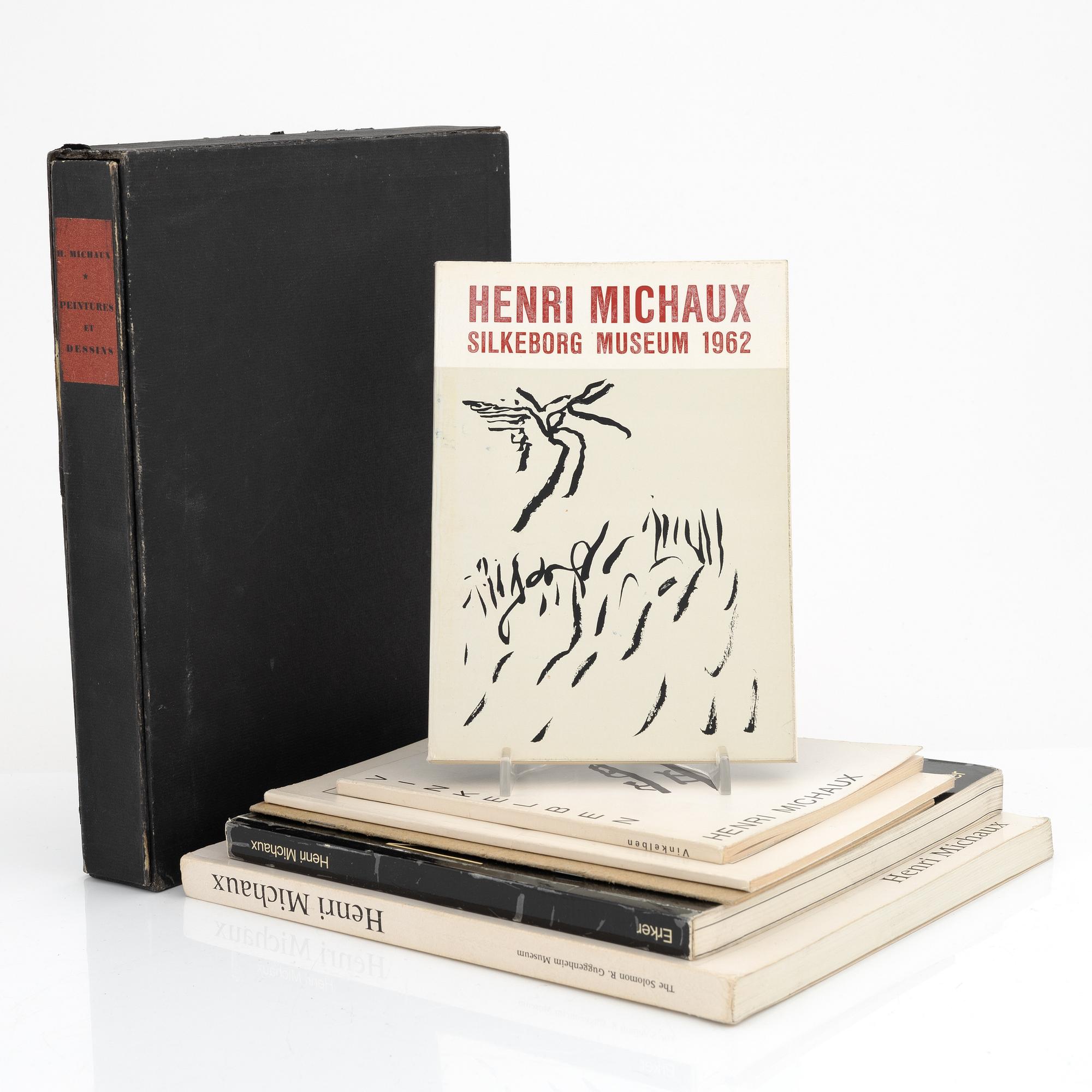 Henri Michaux, "Peintures et Dessins", 1946, exemplaire 595, and catalogues and litterature about Michaux.