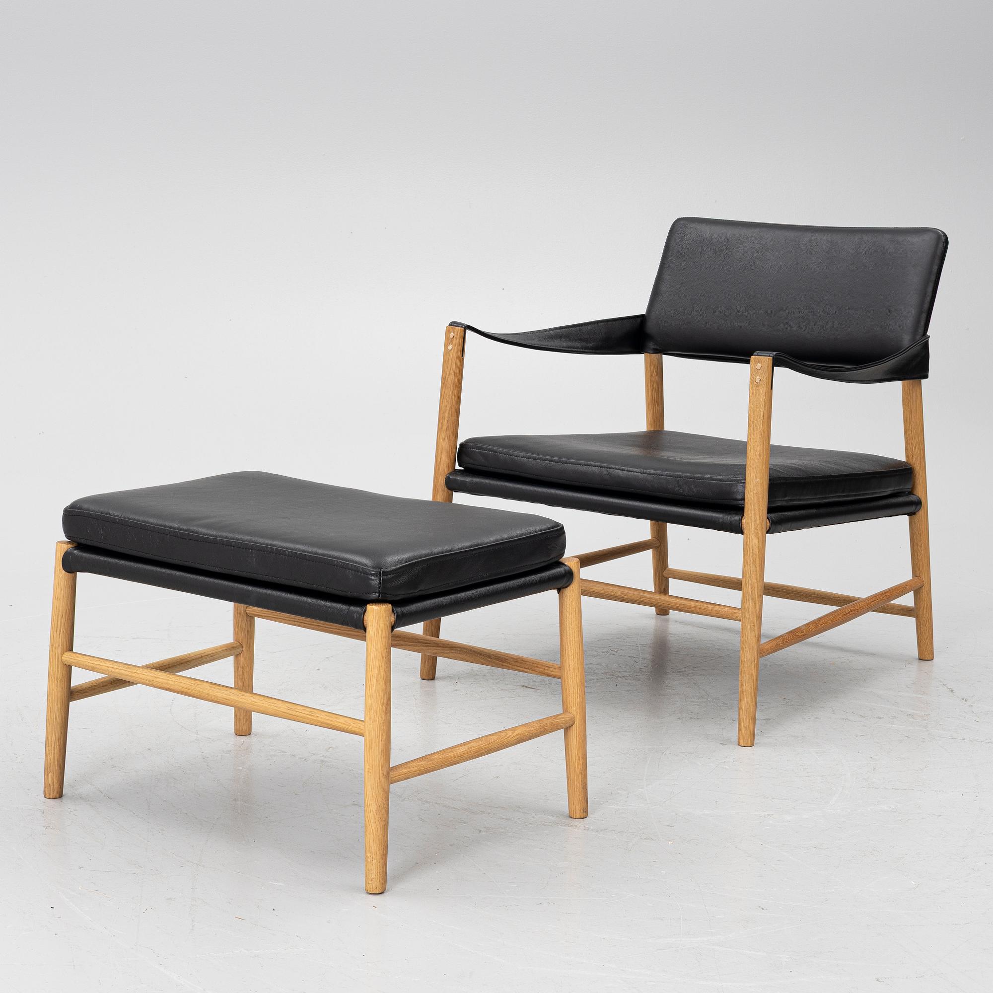 Jannis Ellenberger, armchair and footstool, “Bremen Lounge Chair”, Hans K, contemporary.
