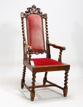 KARMSTOL, barockstil, sent 1800-tal.