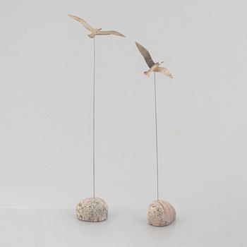 Rey Urban, two sterling silver birds, Stockholm 1996-1999.
