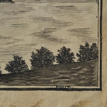 Swedish artist, fisherman in a lake landscape, late 18th century/early 19th century.