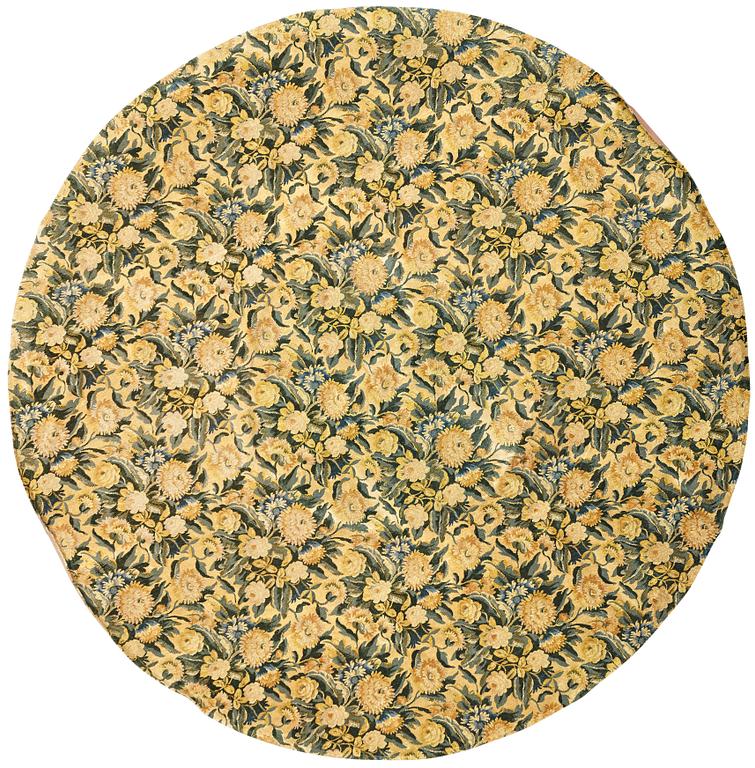 A TABLECLOTH, round, ca 256 in diameter, relief velvet from Rubelli.