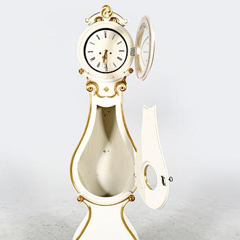 A 19th century painted grandfather clock.