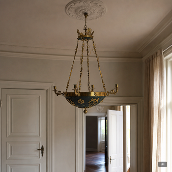 An Empire style ceiling lamp, early 20th Century.