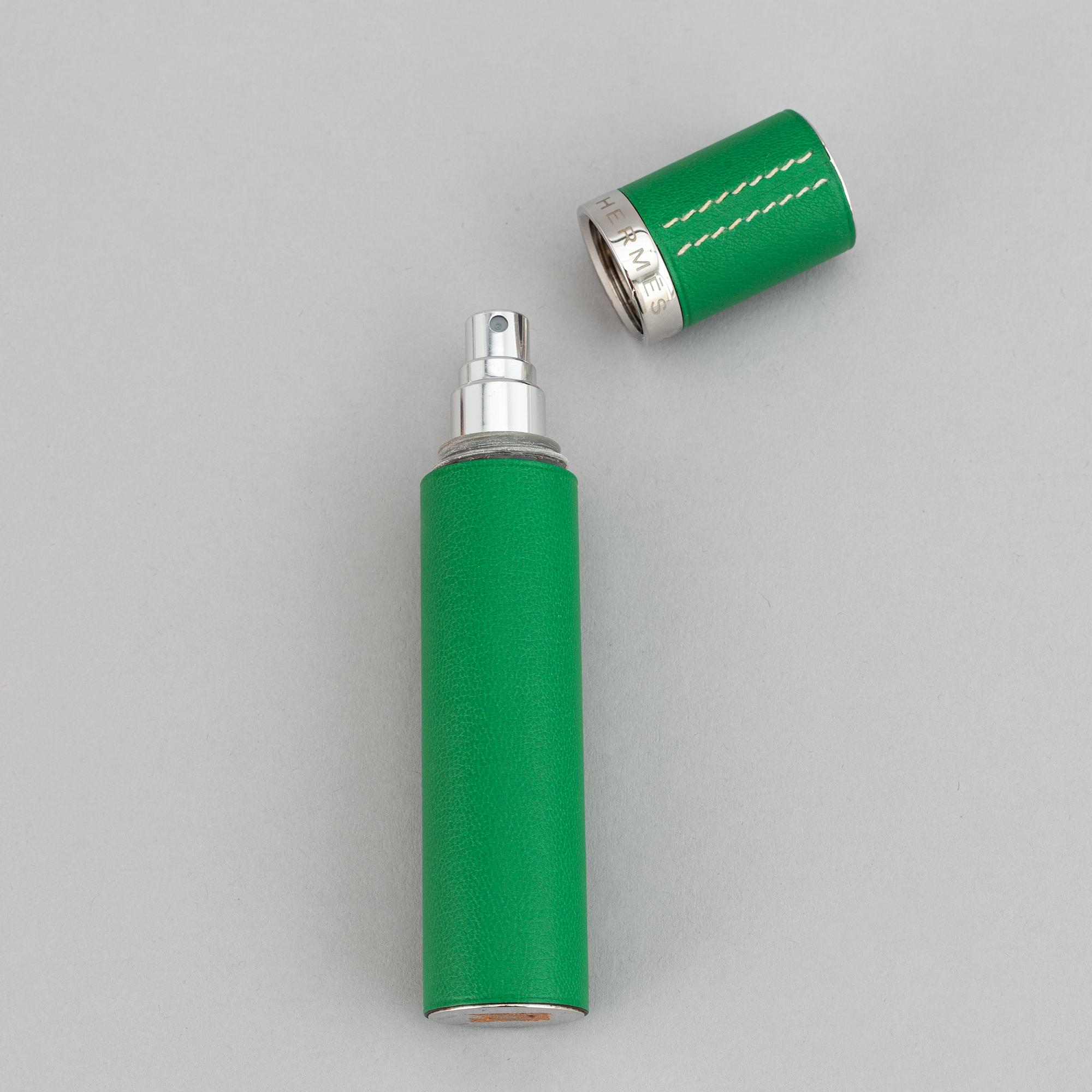 Hermès, refillable perfume bottle in leather.