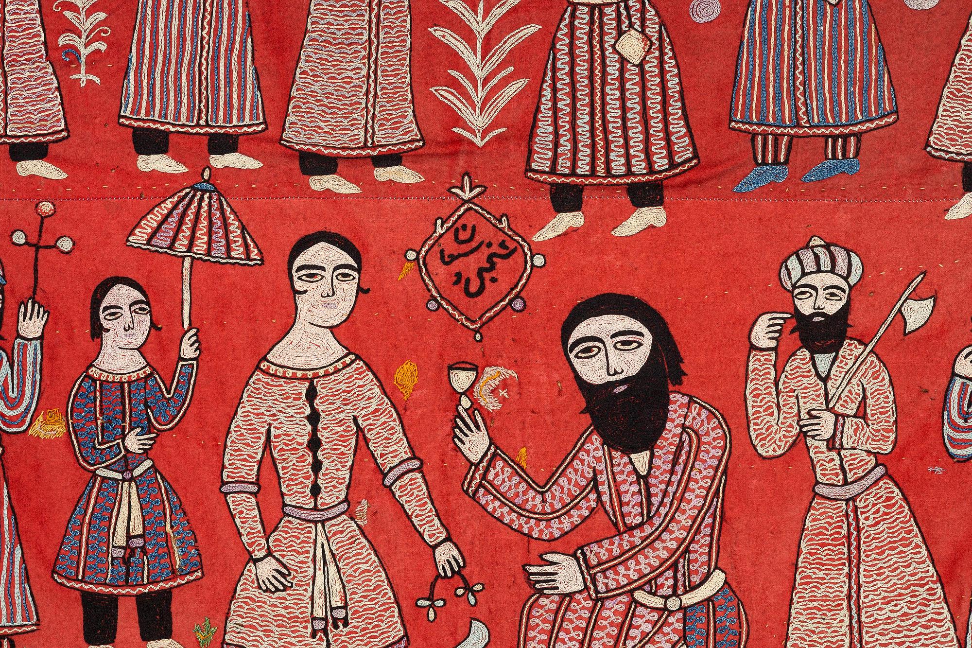 An antique Rasht embroidery, Northern Iran, c. 251 x 170 cm.