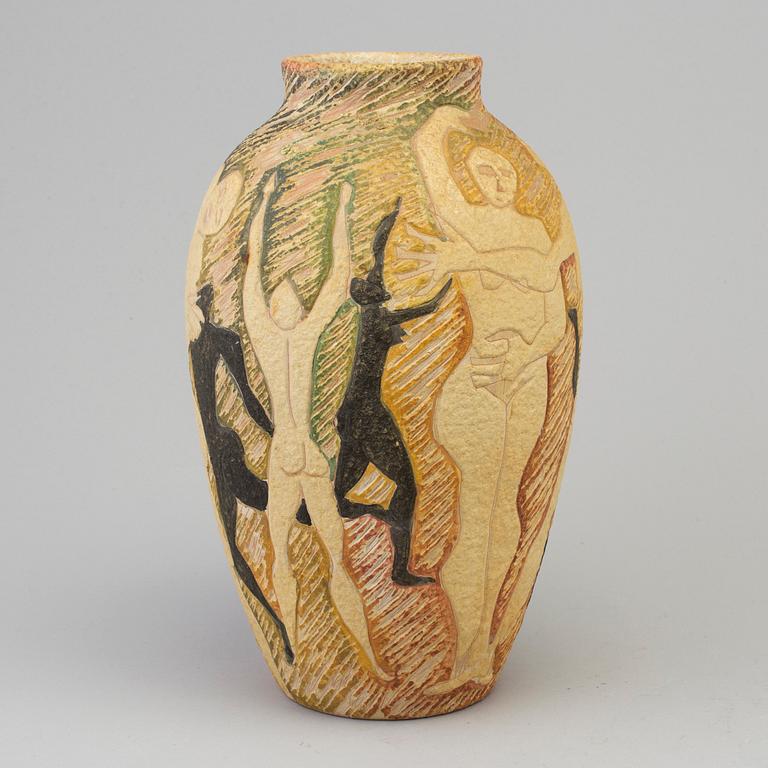 A second half of the 20th century erathenware vase by Fantoni, Italy.