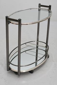 SERVERINGSVAGN, glas och metall, 1970/80-tal.