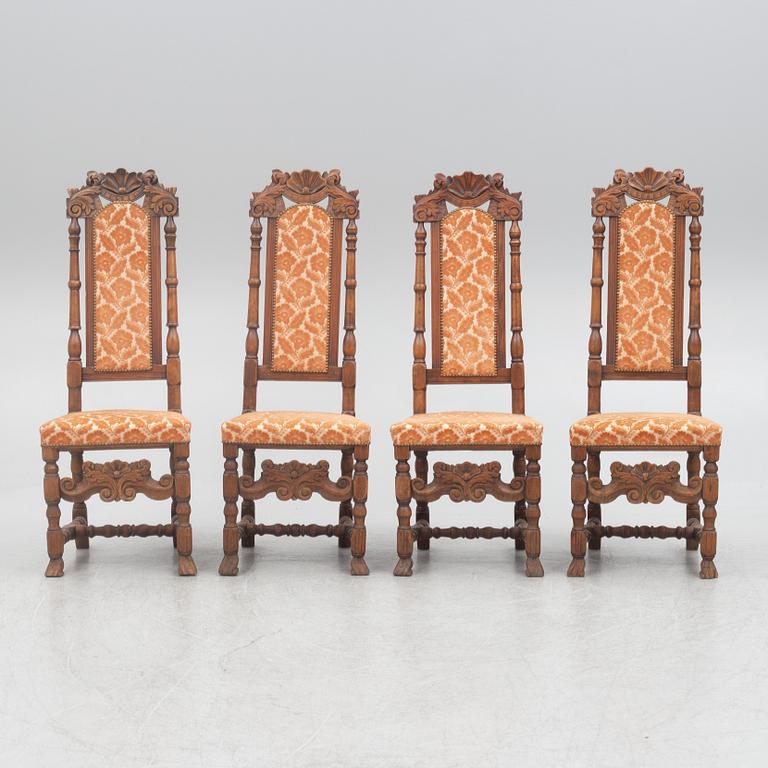 Four Baroque chairs, early 18th century.