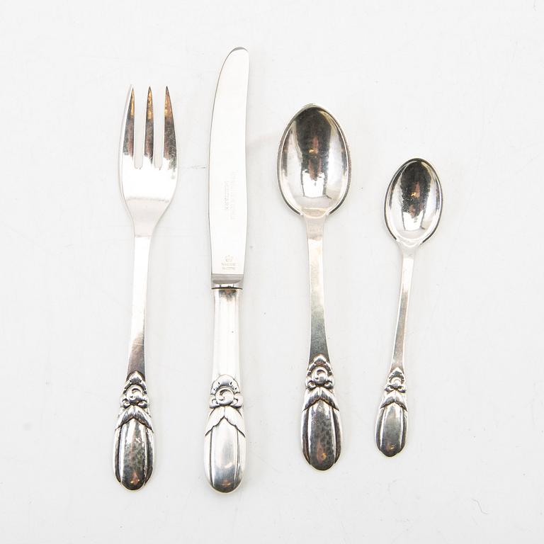 Evald Nielsen, Sandwich cutlery, 31 pieces, silver, Denmark.