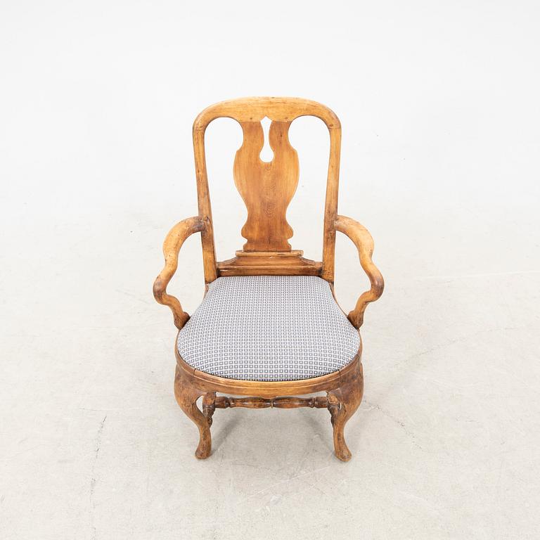 A mid 1700s Rococo armchair.