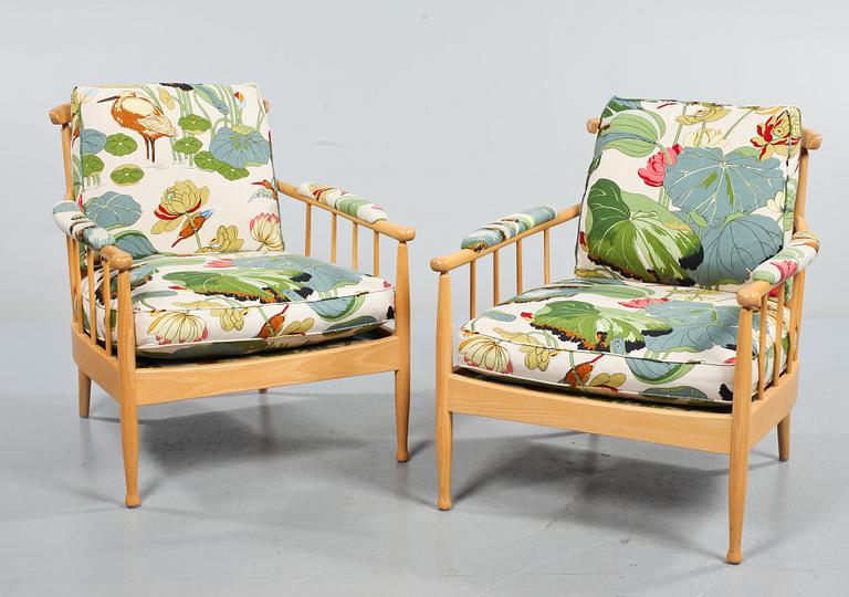 FÅTÖLJER, ett par, "Skrindan", Kerstin Hörlin-Holmquist, OPE, Jönköping, 1900-talets andra hälft.