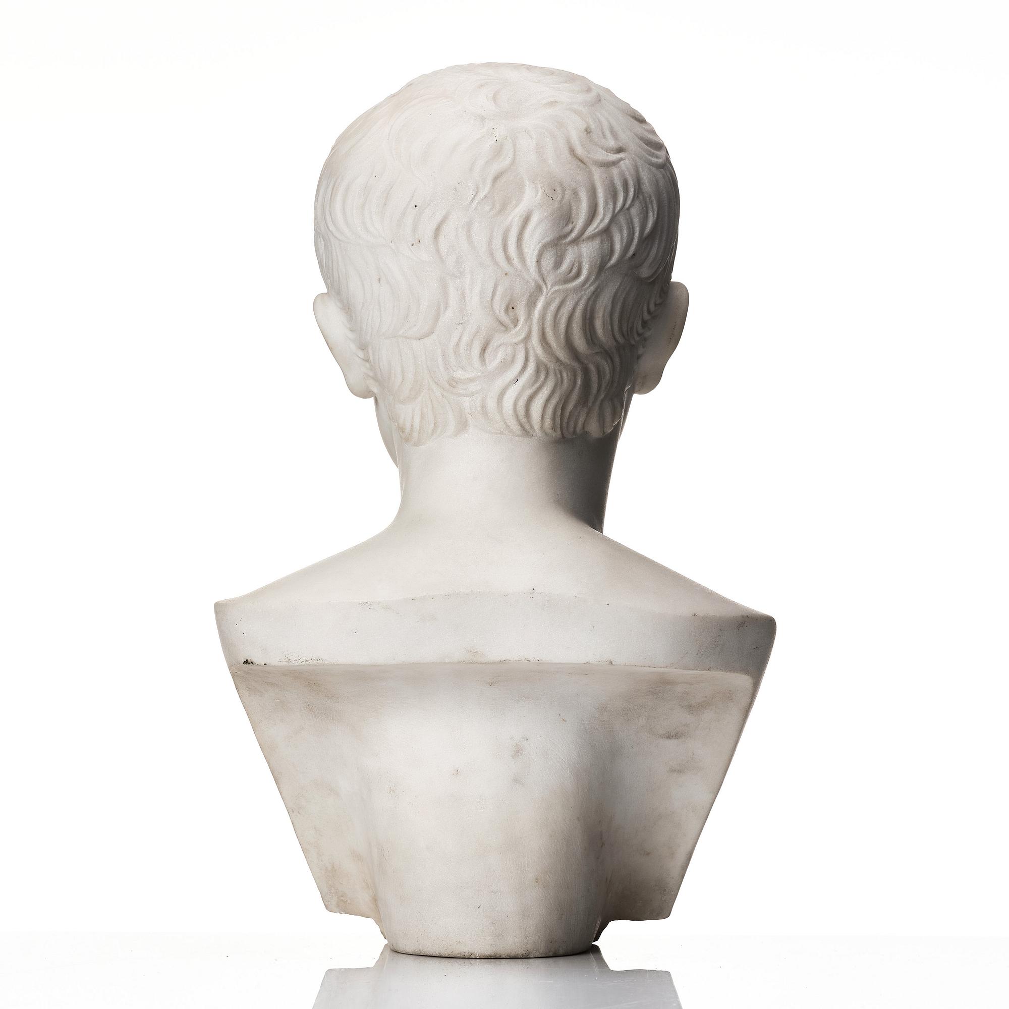 A presumably Italien 19th century bust of emperor Augustus (65 B.C - 14 A.D).