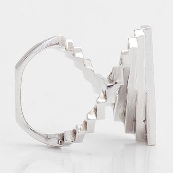 Alain Roure, ring "Steps", 18K vitguld med diamanter ca 2.04 ct totalt. Frankrike.