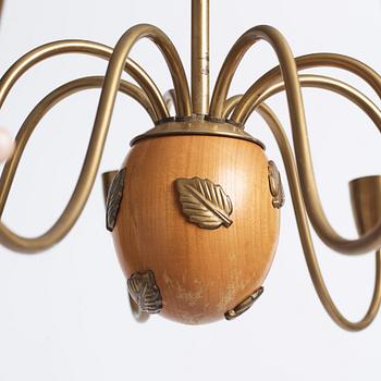 Hans Bergström, ljuskronor, 1 par, modell "10/8", ateljé Lyktan, Åhus, 1940-50-tal.