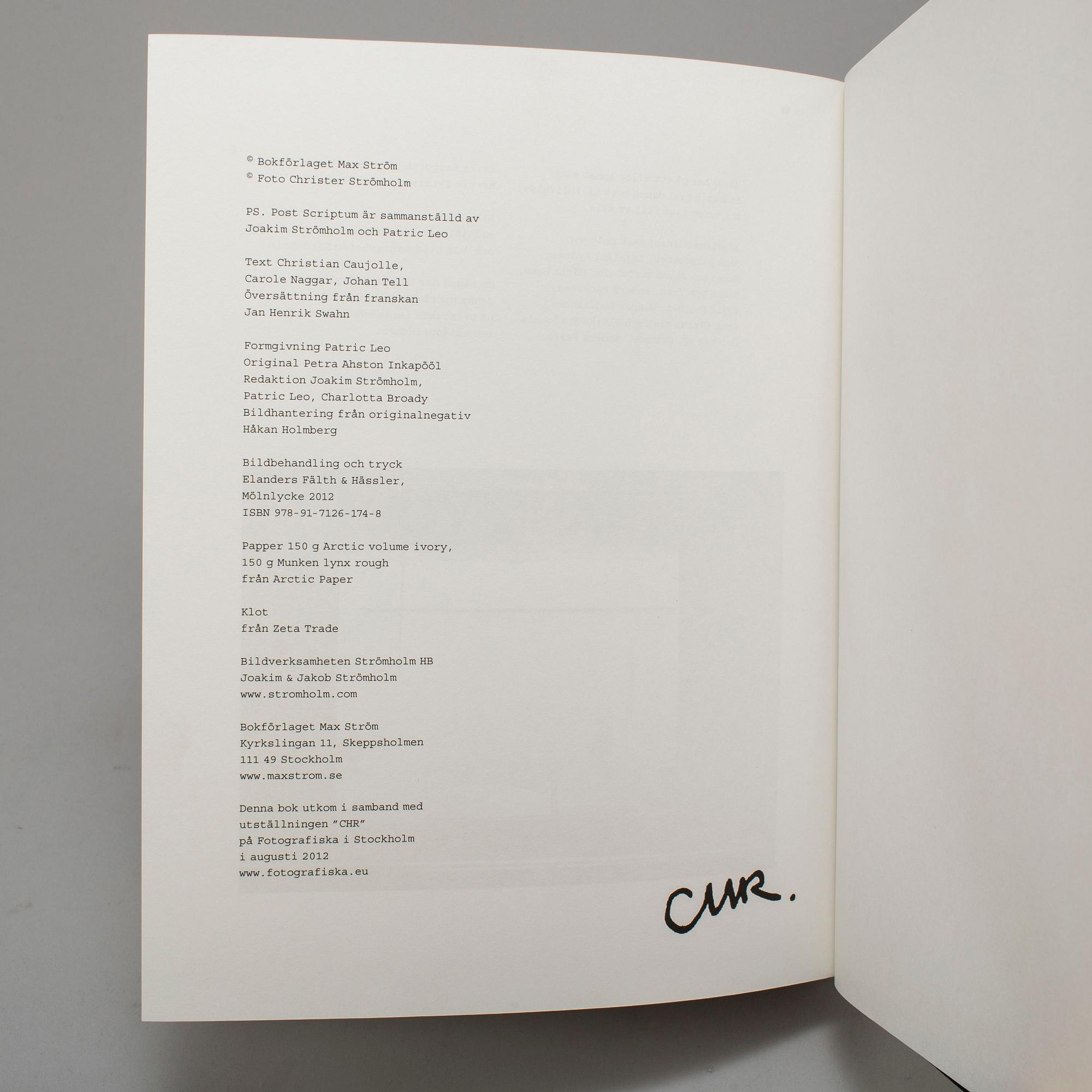 PHOTOBOOKS, 2, Christer Strömholm with dedication.