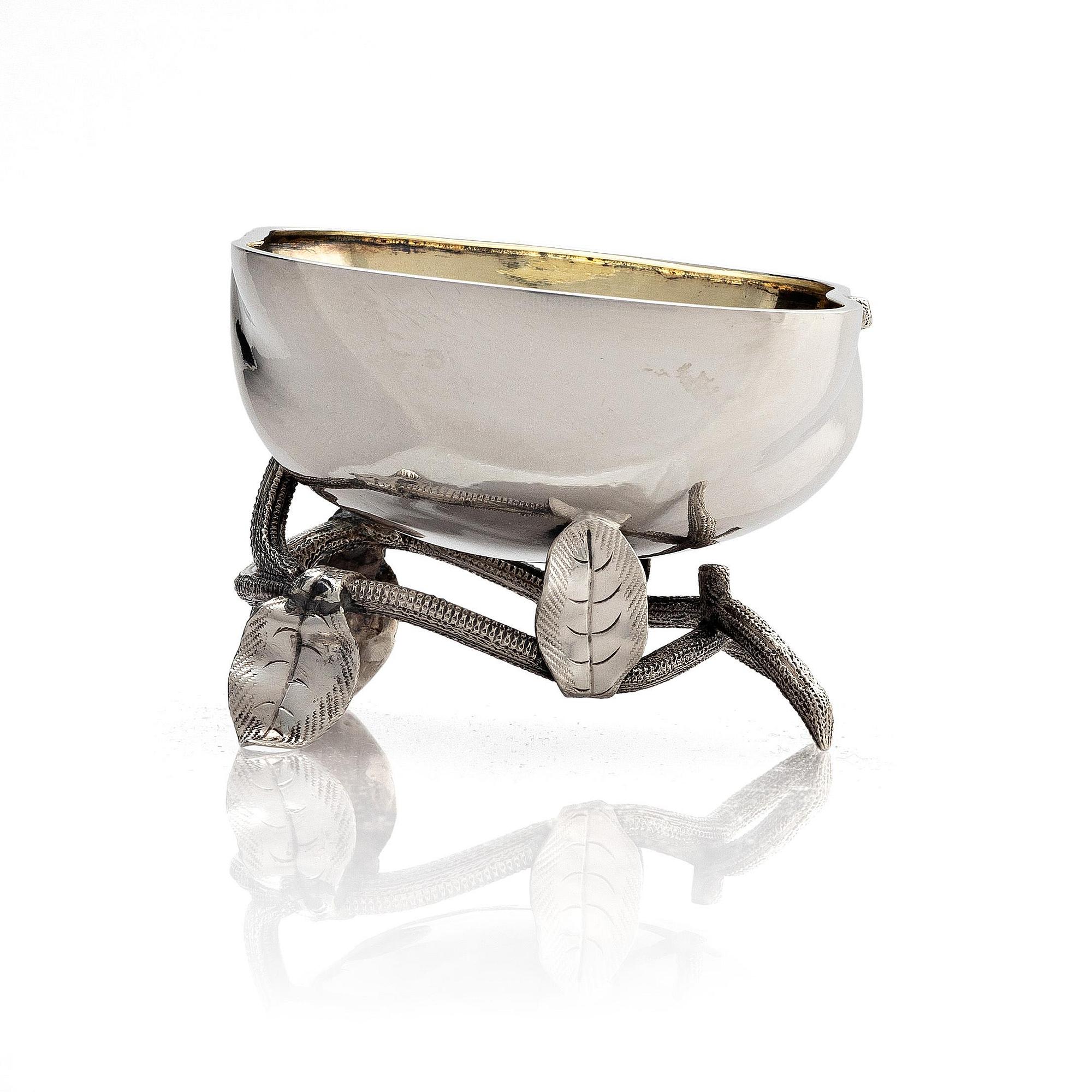 A Russian silver bowl on foot, mark of Adolf Masche, assay master Edward Brandenburg, St. Petersburg 1857.