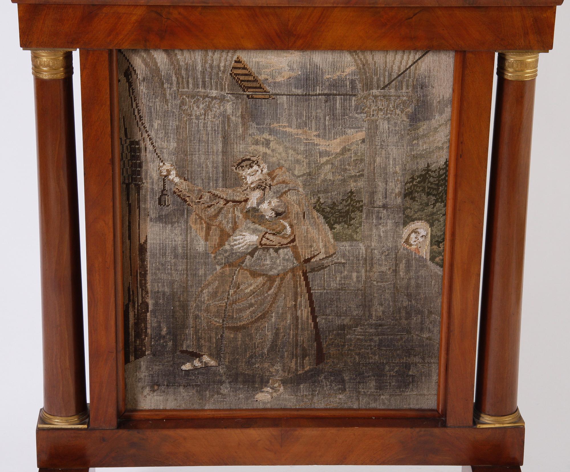 ELDSKÄRM, bla trä, empire, 1800-talets första hälft.