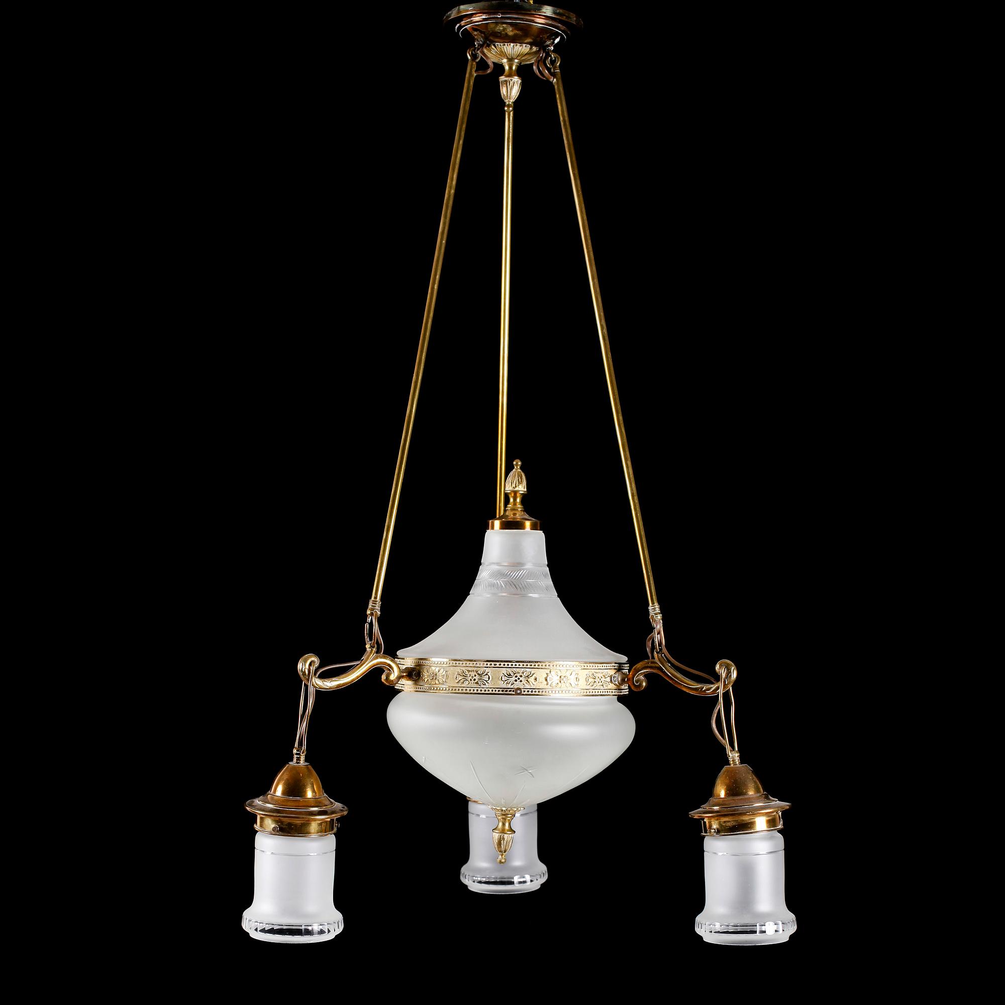 TAKLAMPA, jugend, 1900-talets första hälft. Höjd ca 100 cm.