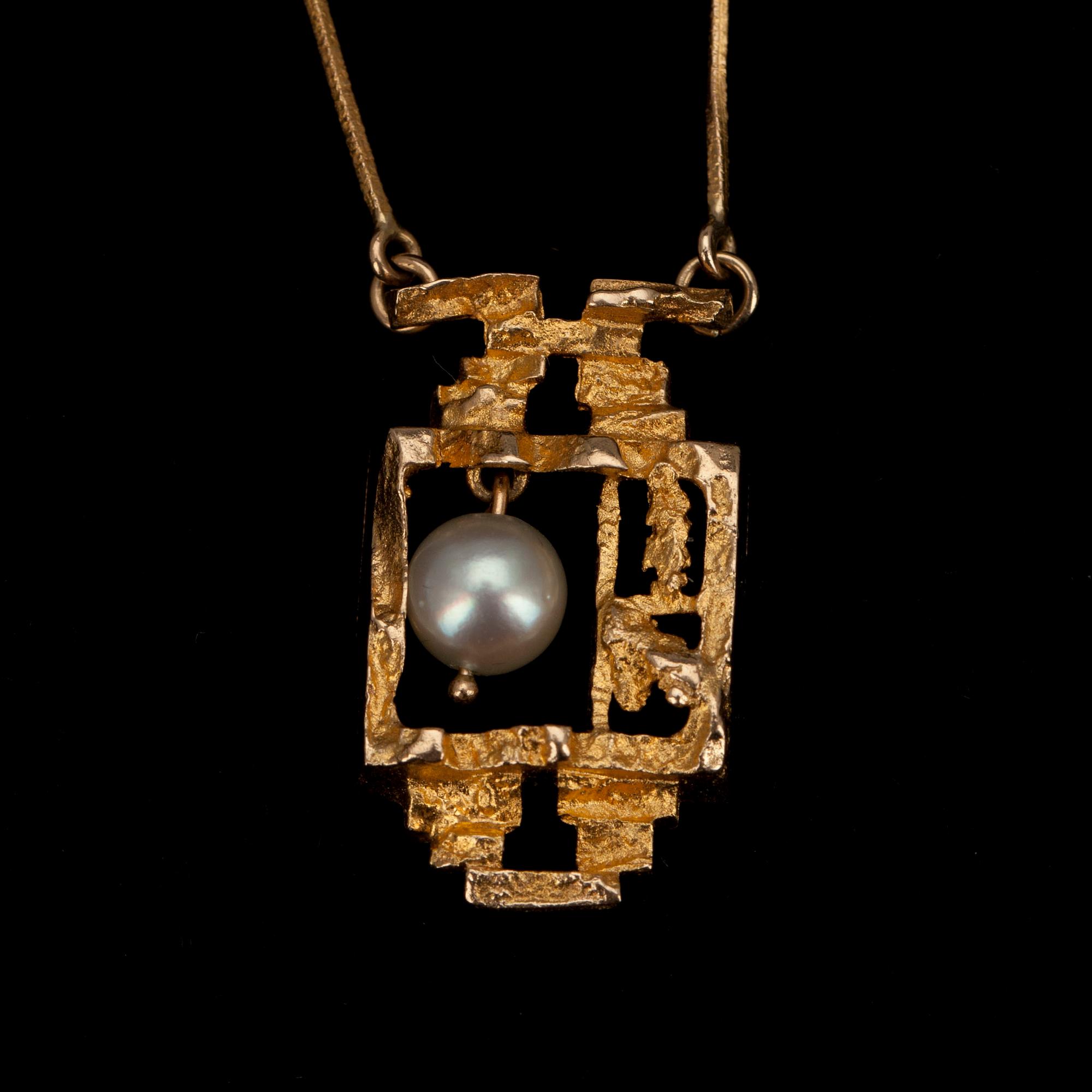 HÄNGSMYCKE, "Magisk pärla" guld 14K, pärla, Björn Weckström Lapponia. Vikt 7,5 g.